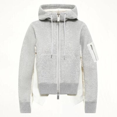 SACAI Sponge Sweat x Nylon Twill Hoodie in Grey / 1