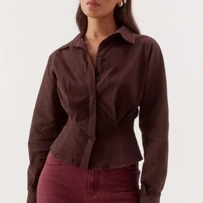 Sovere Marlowe Espresso Fitted Waist LS Shirt