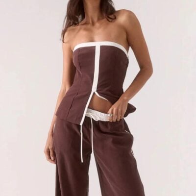 Sovere Sora Ganache Contrast Strapless Bodice Top