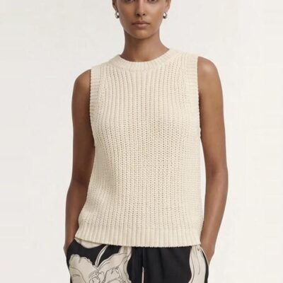 Staple The Label Cove Natural Beige Knit Tank