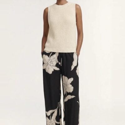 Staple The Label Veda Black Cream Floral Relaxed Pant