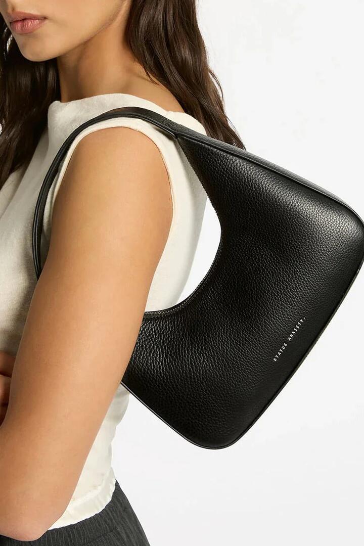 Status Anxiety Aurora Black Leather Structured Shoulder Bag