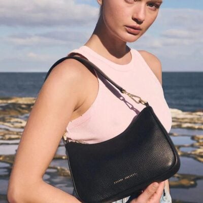 Status Anxiety Look Both Ways Black Gold Hardware Crossbody Bag