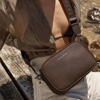 Status Anxiety Plunder Cocoa Crossbody Bag Webbed Strap