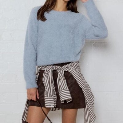 Stories be Told Timeless Chocolate Faux Suede Mini Skirt