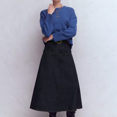 Boden Panelled Detail Denim Skirt