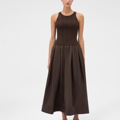 Oroton Knit Bodice Midi Dress