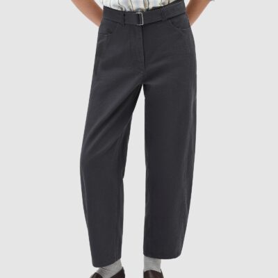 Oroton Washed Twill Barrel Leg Pants