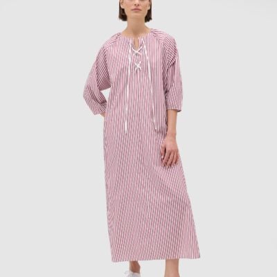 Oroton Lace Detail Stripe Dress