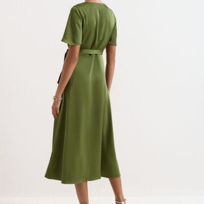 Phase Eight Julissa Satin Wrap Midi Dress