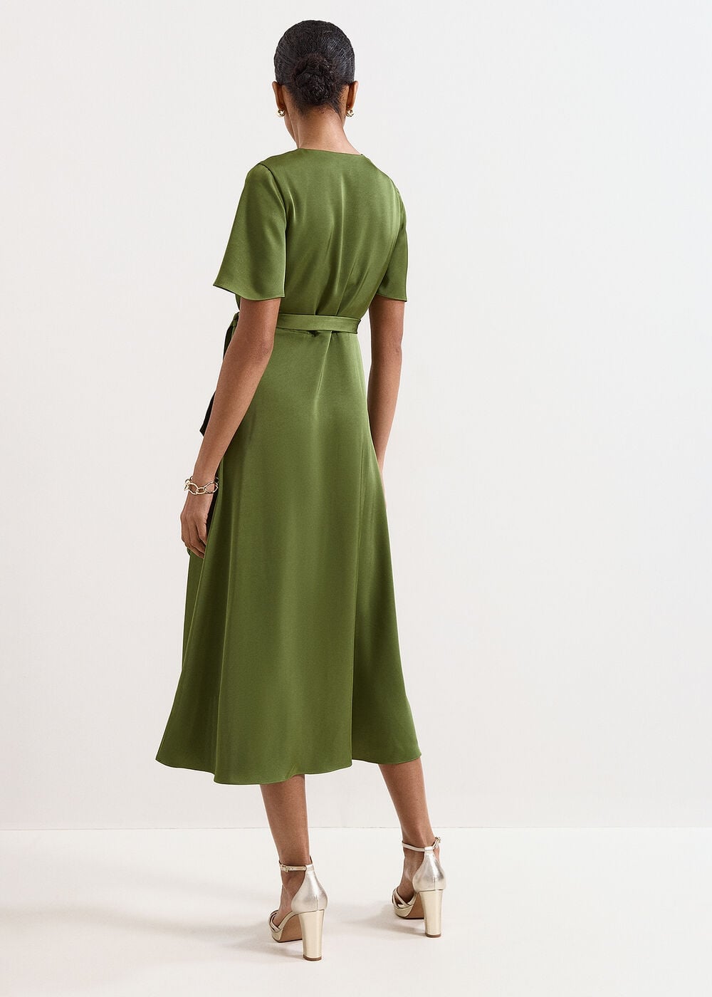 Phase Eight Julissa Satin Wrap Midi Dress