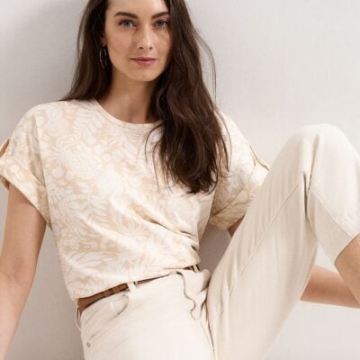 Phase Eight Kayla Neutral Tab Detail T-Shirt