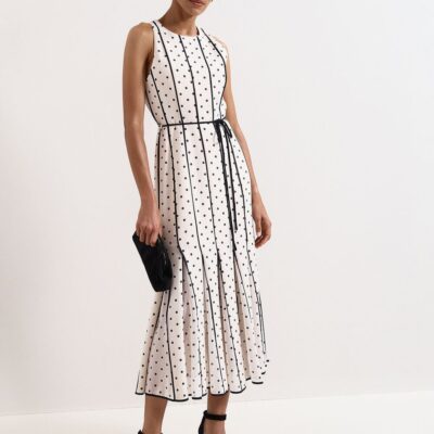 Phase Eight Kimberly Sleeveless Polka Dot Midi Dress