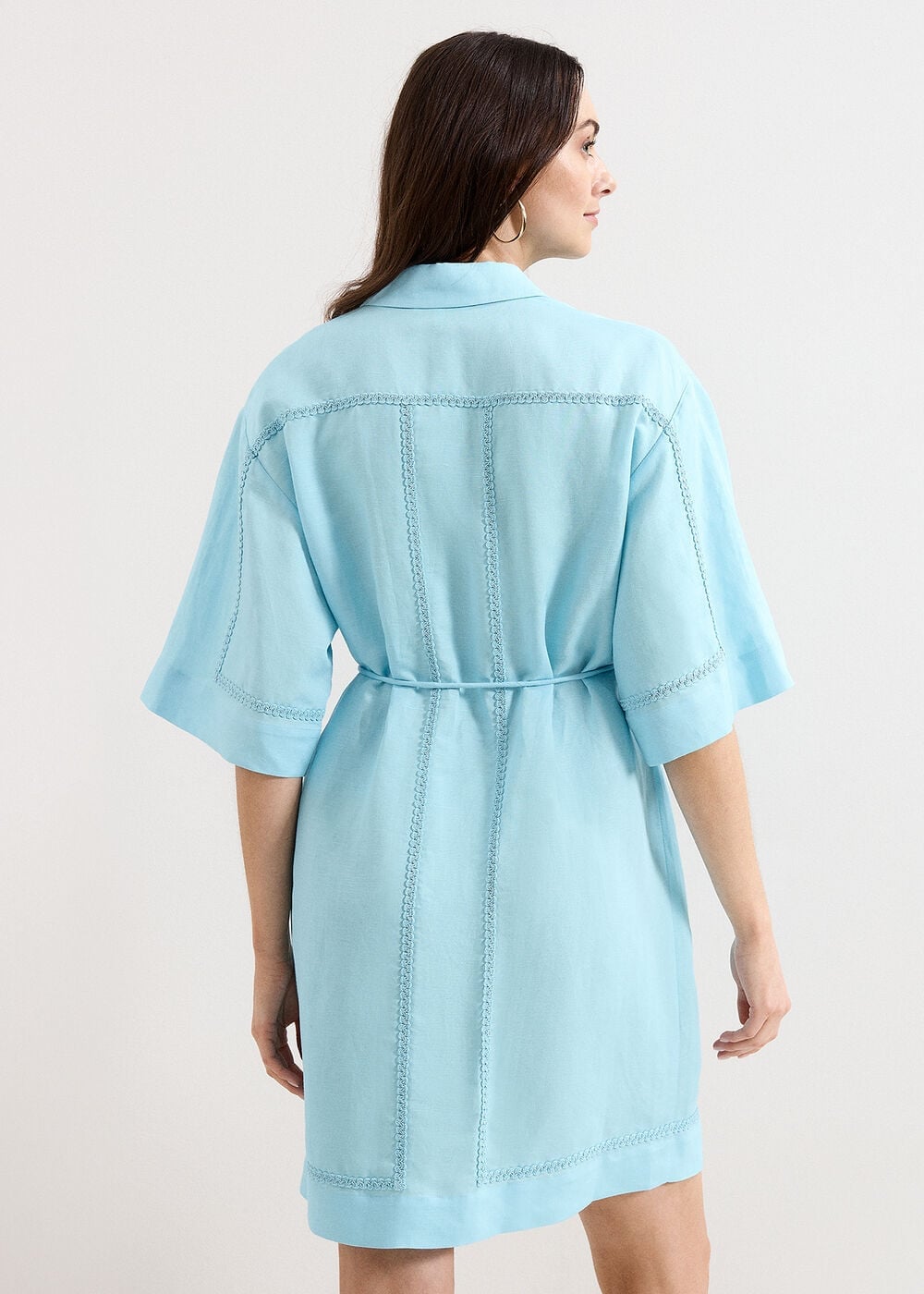 Phase Eight Lara Blue Linen Shirt Dress
