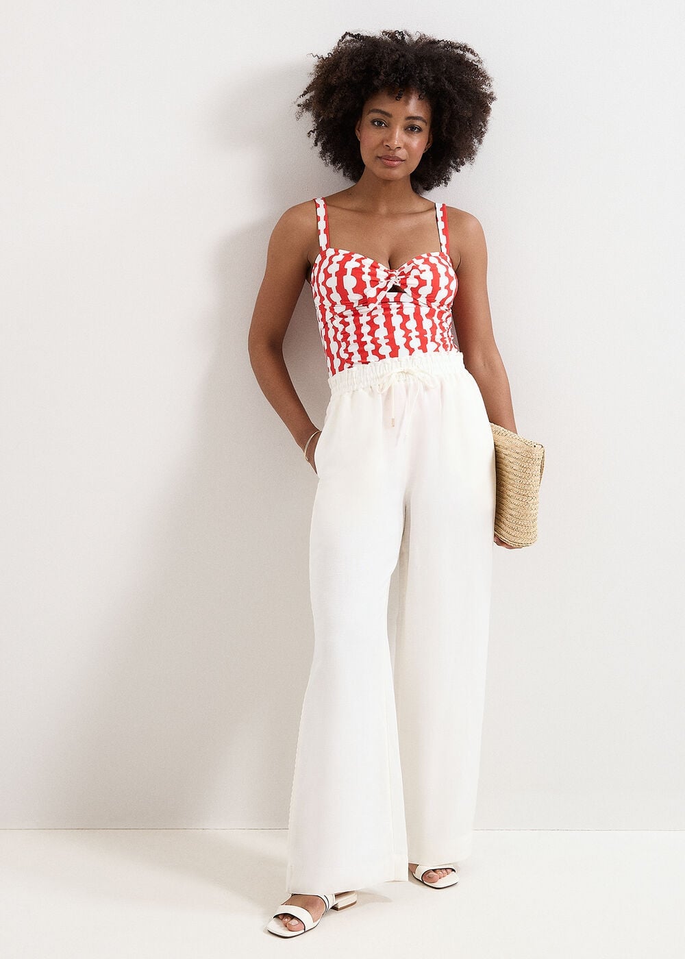 Phase Eight Lara Red Print Tankini Top