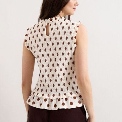 Phase Eight Lenora Spot Sheered Sleeveless Top