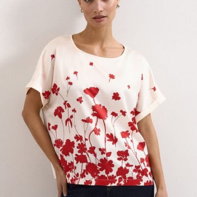 Phase Eight Marion Ivory Floral Printed Top