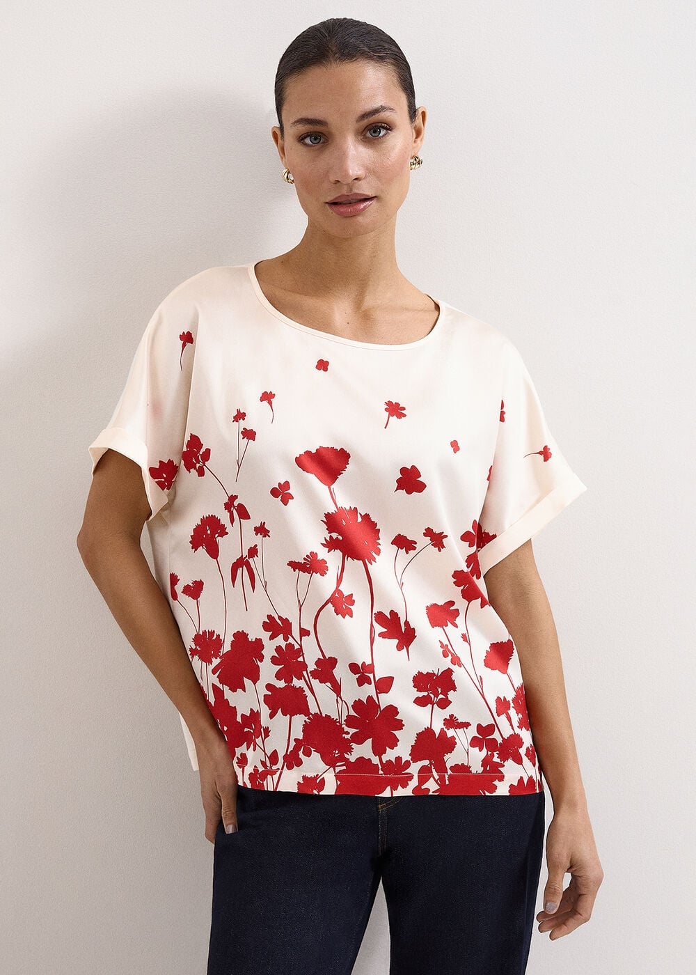 Phase Eight Marion Ivory Floral Printed Top