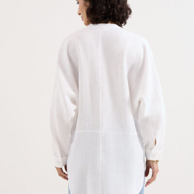 Phase Eight Mathilde White Linen Longline Shirt