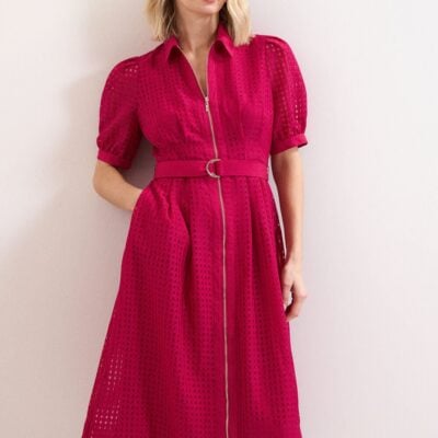 Phase Eight Petite Carey Zip Shirt Midi Dress