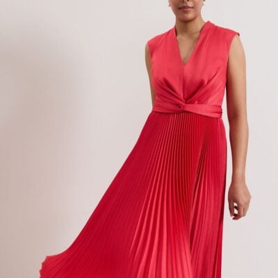 Phase Eight Petite Celestia Wrap Front Pleat Midi Dress