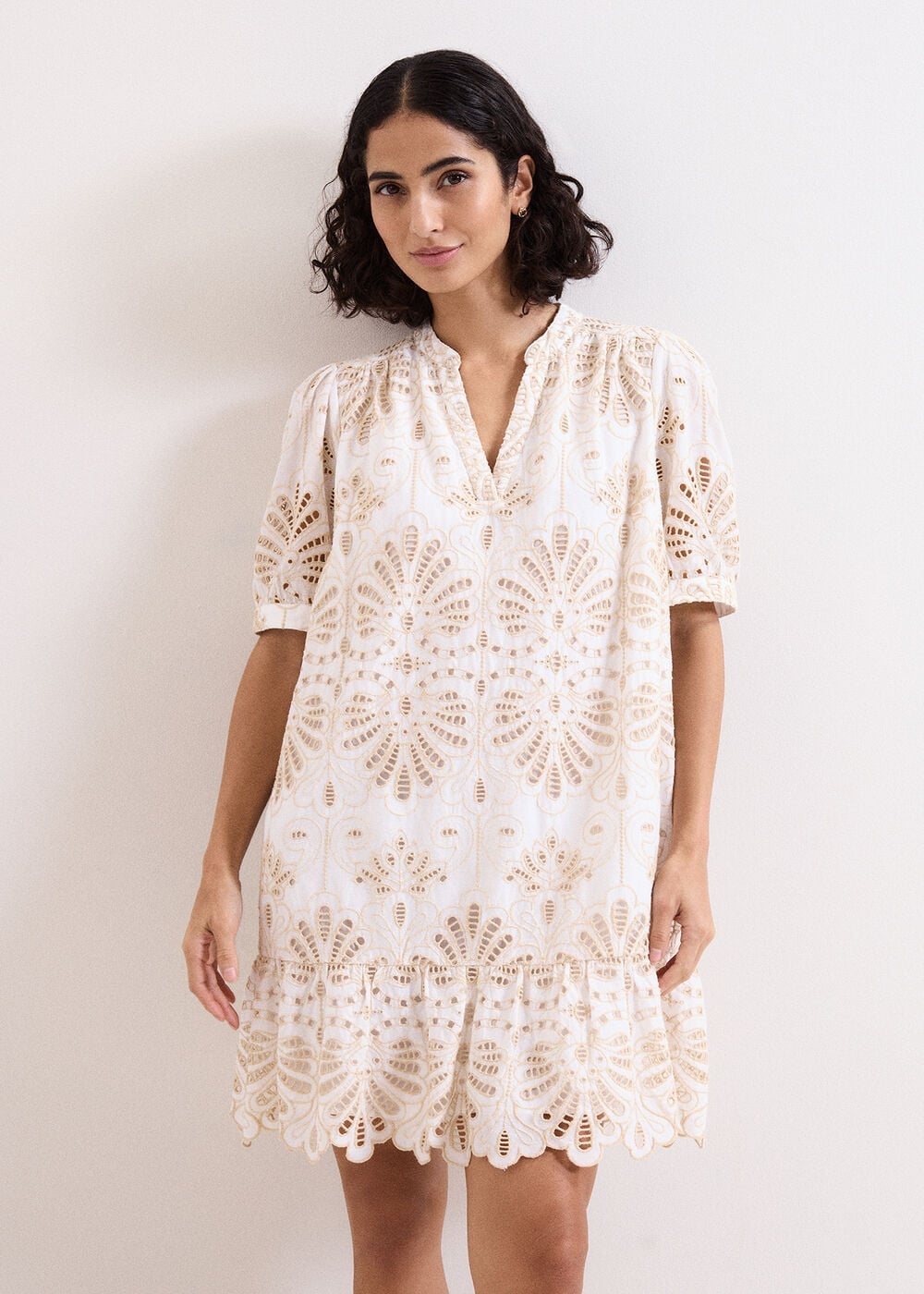 Phase Eight Petite Liliana Broderie Mini Dress