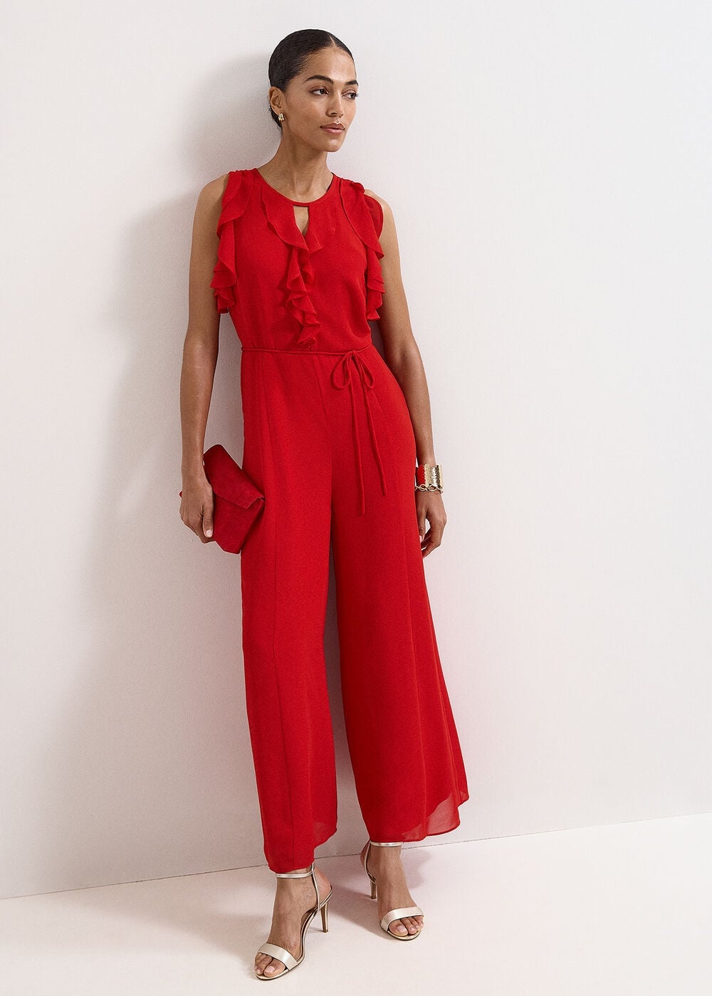 Phase Eight Petite Rachel Chiffon Wide Leg Jumpsuit