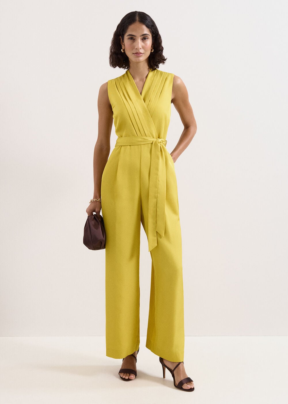 Phase Eight Petite Taylor Satin Wrap Jumpsuit