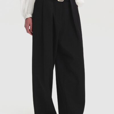 Source Unknown Matteo Belted Tuck Trousers
