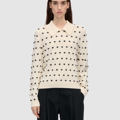 Stine Goya Bobble Polo Collar Sweater
