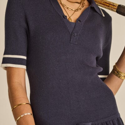 THE UPSIDE Plume Knit Collared Dress