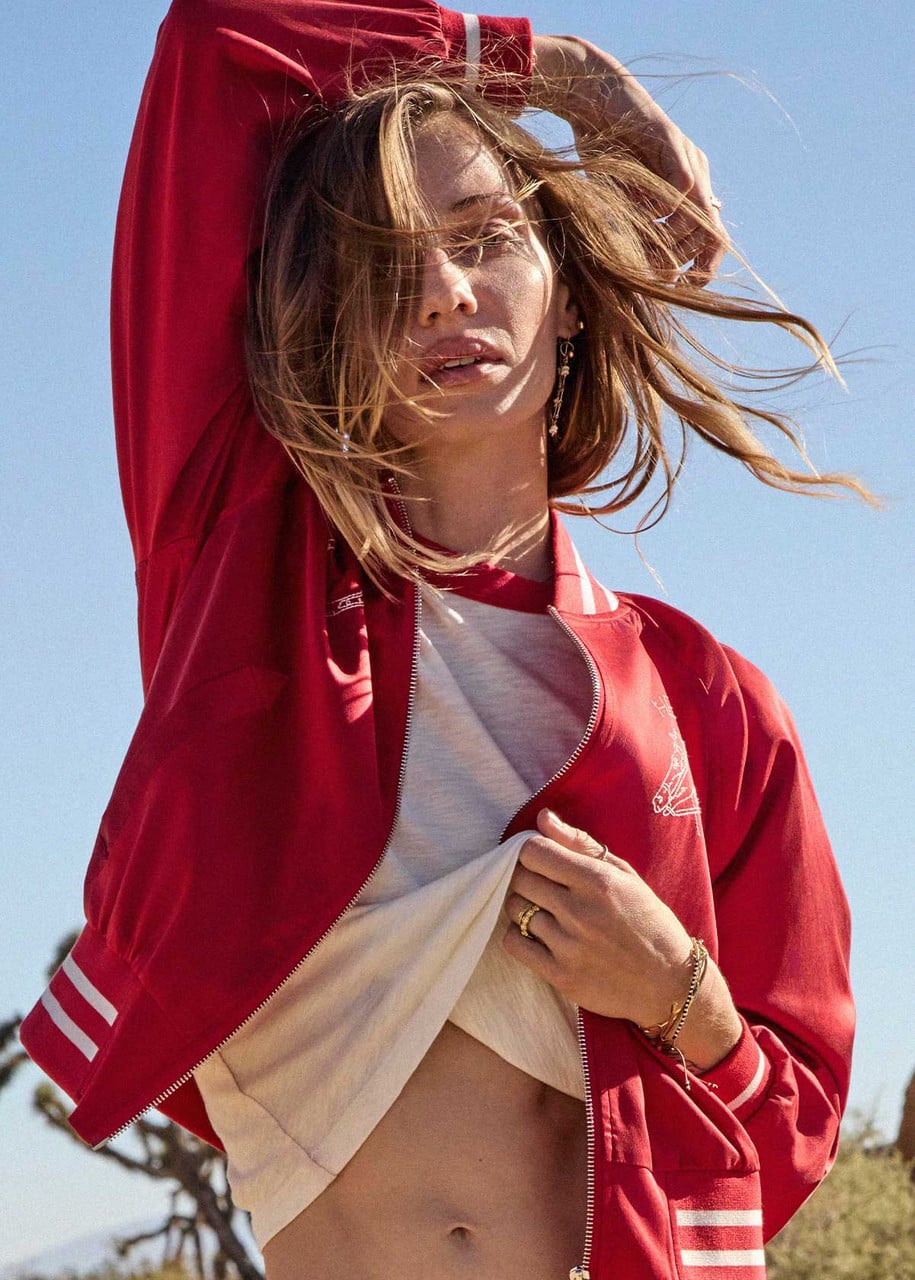 THE UPSIDE Two Hearts Silk Bomber Jacket