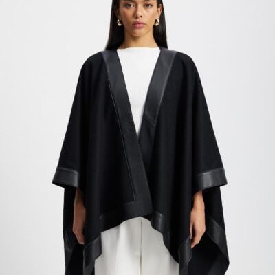 West 14th Lexington Wool and Leather Cape