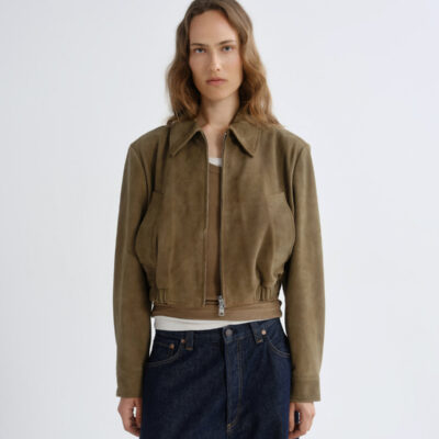 AGOLDE Nahla Cropped Jacket (Suede) - Image 1