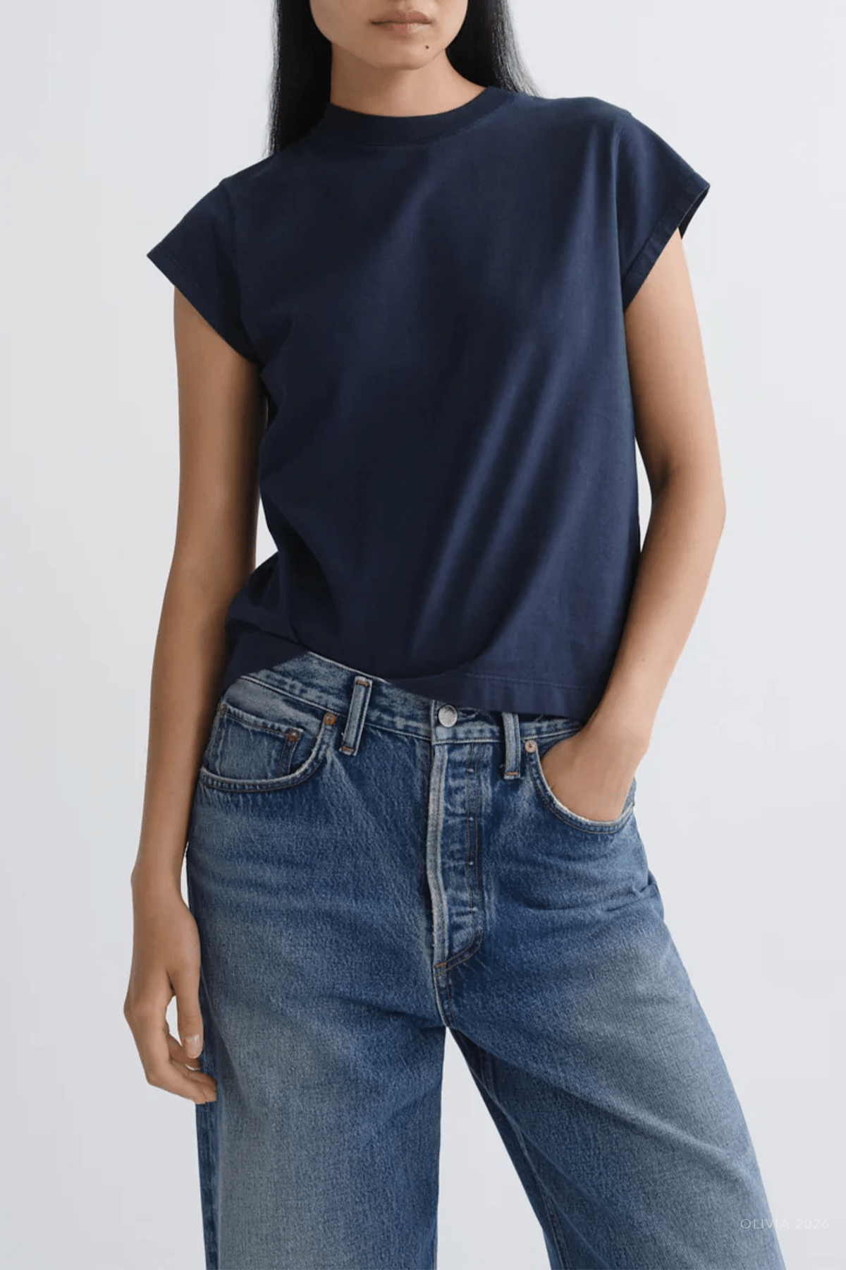MNAGOL140926213535104_2 AGOLDE Bryce Cap-Sleeve Tee - Image 2