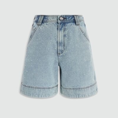 Aje Lucina Stud Denim Short - Image 2