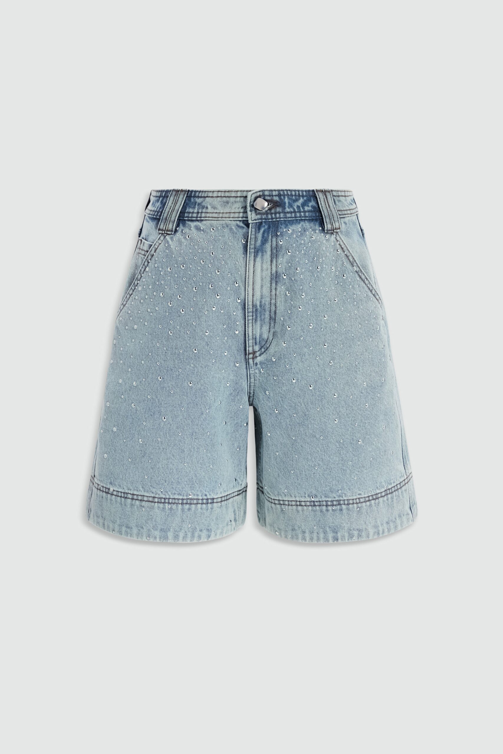 MNAJE060926190235006_2 Aje Lucina Stud Denim Short - Image 2