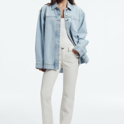Aje Lucina Stud Denim Shirt - Image 1