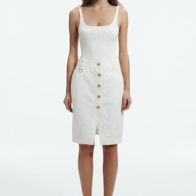 Aje Leni Denim Pencil Skirt - Image 1