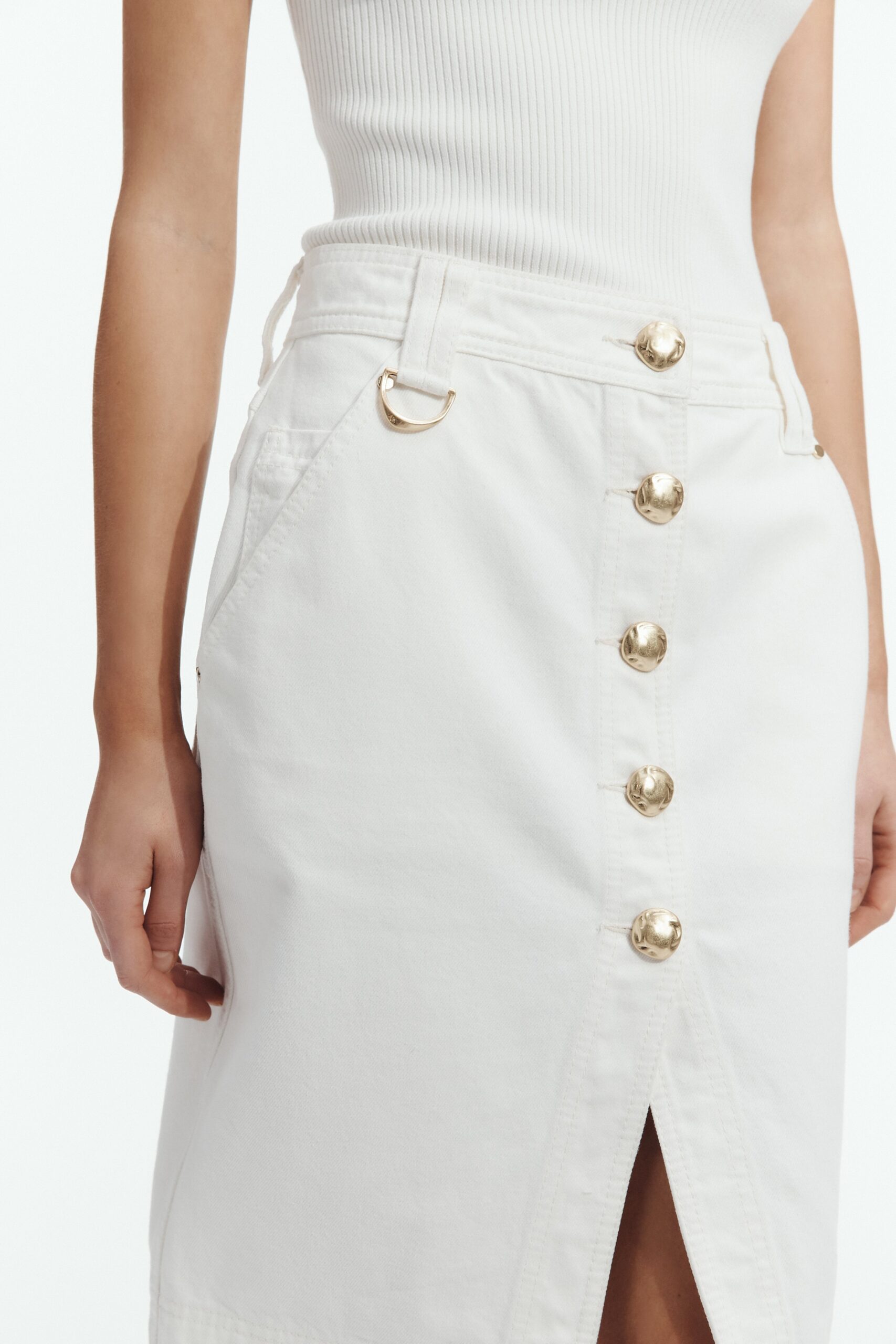 MNAJE060926190235010_3 Aje Leni Denim Pencil Skirt - Image 3