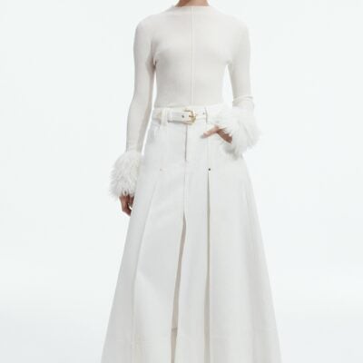 Aje Leni Denim Midi Skirt - Image 1