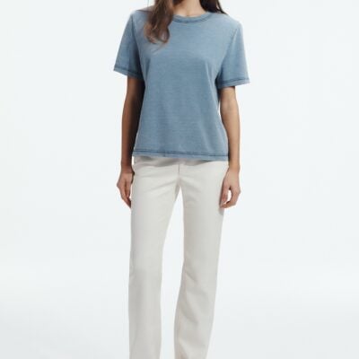 Aje Jono Denim Wash Tee - Image 1