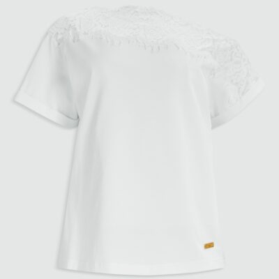 Aje Ivana Lace Neck Tee - Image 2