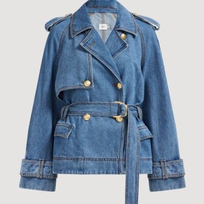 Aje Voyage Cropped Denim Trench - Image 2