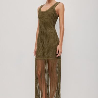Aje Velra Fringe Knit Dress - Image 1