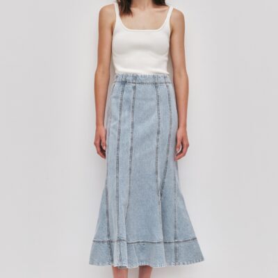 Aje Tia Denim Midi Skirt - Image 1