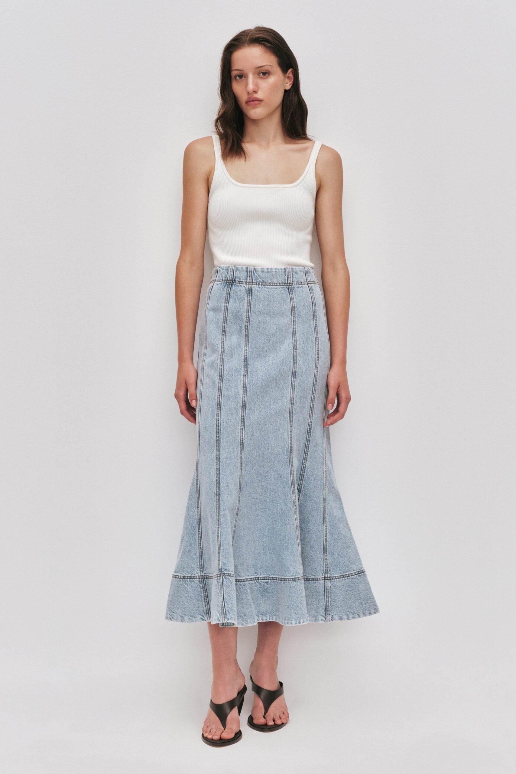 Aje Tia Denim Midi Skirt - Image 1