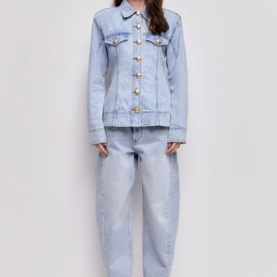 Aje Tia Denim Fitted Shirt - Image 1