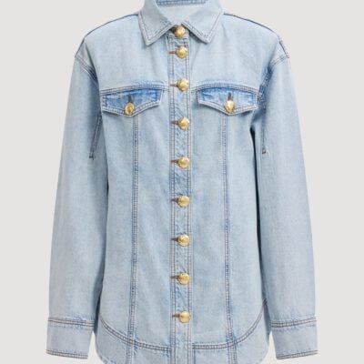 Aje Tia Denim Fitted Shirt - Image 2