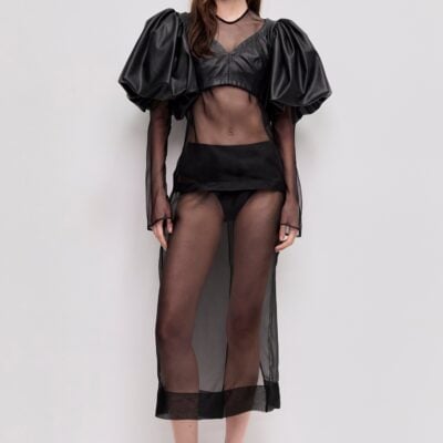 Aje Spoken Puff Sleeve Crop Top - Image 1